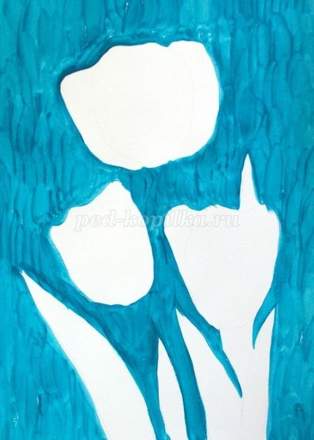 Как нарисовать тюльпаны гуашью: часть 1