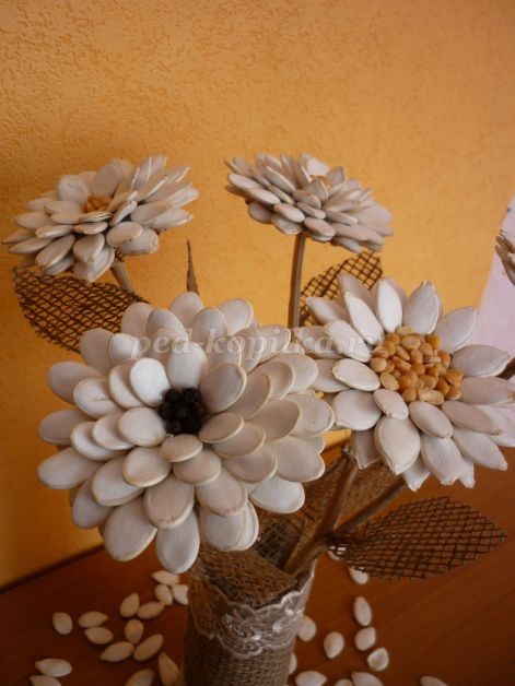 Цветы из тыквенных семечек детскими руками: мастер-класс Цветы из тыквенных семечек детскими руками: мастер-класс