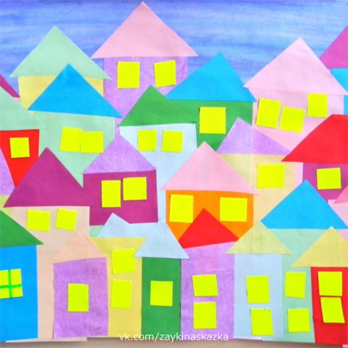 Городок с тесно стоящими домиками Городок с тесно стоящими домиками