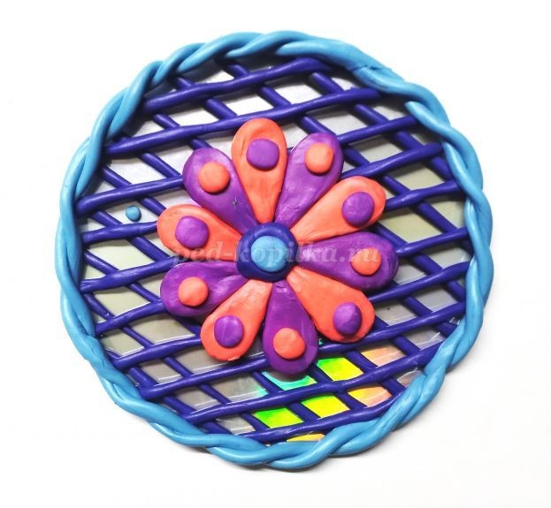 ​Пластилинография "Цветочный узор": часть 2