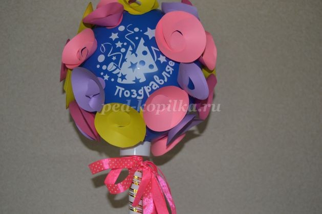 ​Топиарий цветочный на воздушном шарике: часть 3