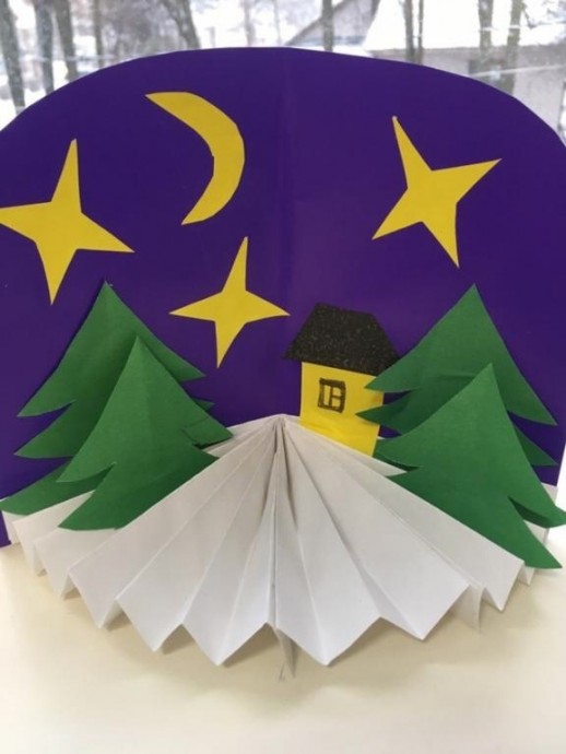 Поделка из бумаги "Домик в лесу" Поделка из бумаги "Домик в лесу"