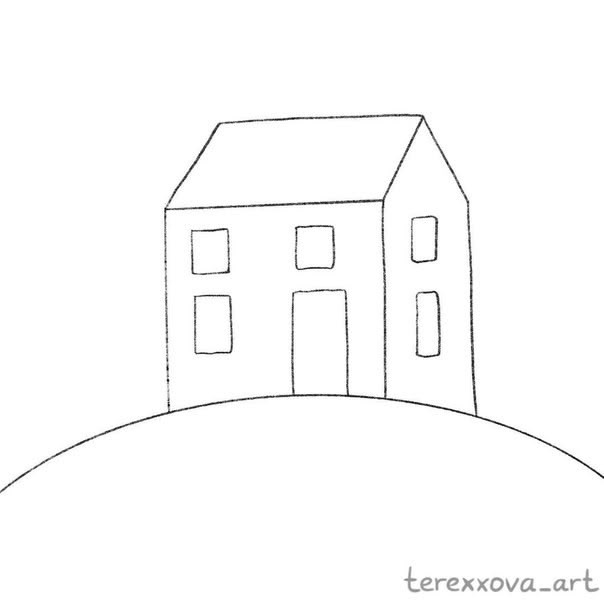 Рисуем домик в снежном лесу Рисуем домик в снежном лесу