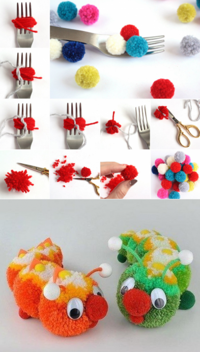 Забавные поделки из помпонов: мастер-класс Забавные поделки из помпонов: мастер-класс