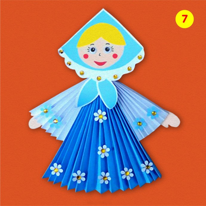 Девица-красавица: куколка из цветной бумаги