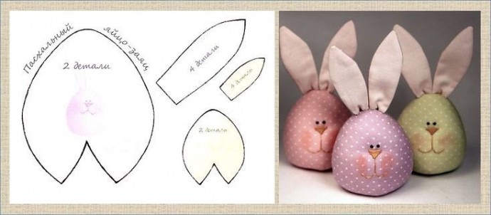 Простейшие кролики из ткани для самых маленьких Простейшие кролики из ткани для самых маленьких