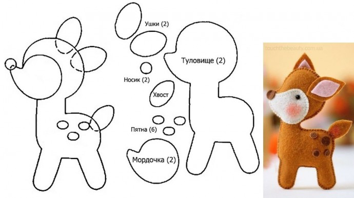 Игрушки из фетра с шаблонами