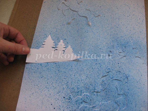 Мастер-класс по рисованию: набрызг многослойный "Волшебница зима", часть 1