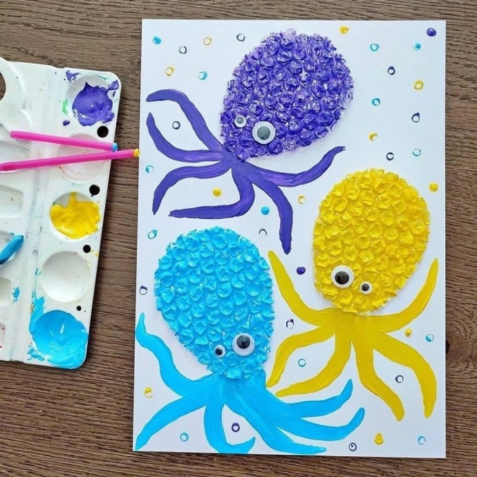 Разноцветные осьминожки