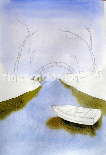 Рисуем реку и лодку