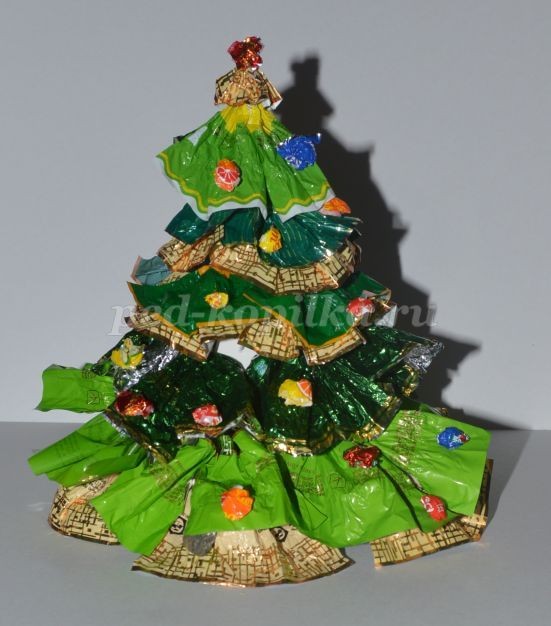 ​Ёлка из фантиков: часть 3