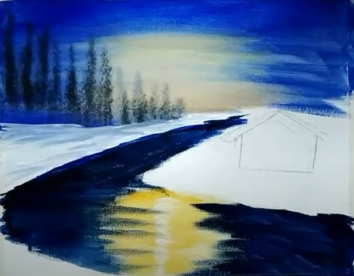 ​Зимний дом у реки