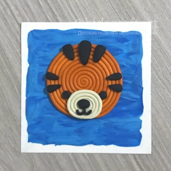 Аппликация из пластилина "Тигрёнок" Аппликация из пластилина "Тигрёнок"