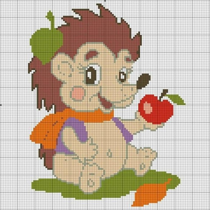 Схемы для детской вышивки: ёжик Схемы для детской вышивки: ёжик