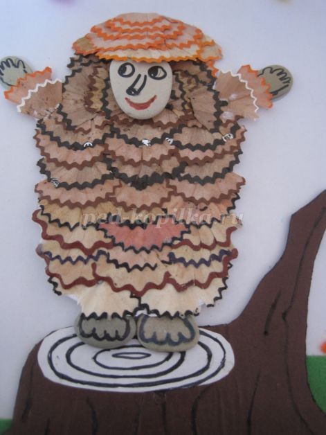 Весенняя аппликация из бумаги, фетра и карандашной стружки: часть 5