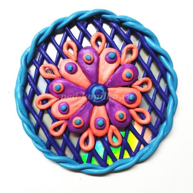 ​Пластилинография "Цветочный узор": часть 2