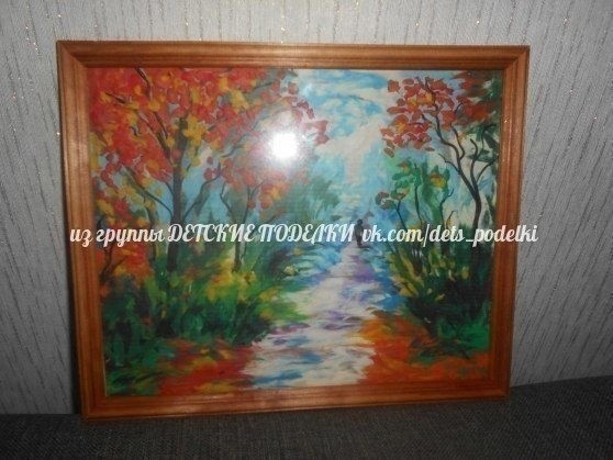 ​Пластилиновая живопись "Осень в лесу"