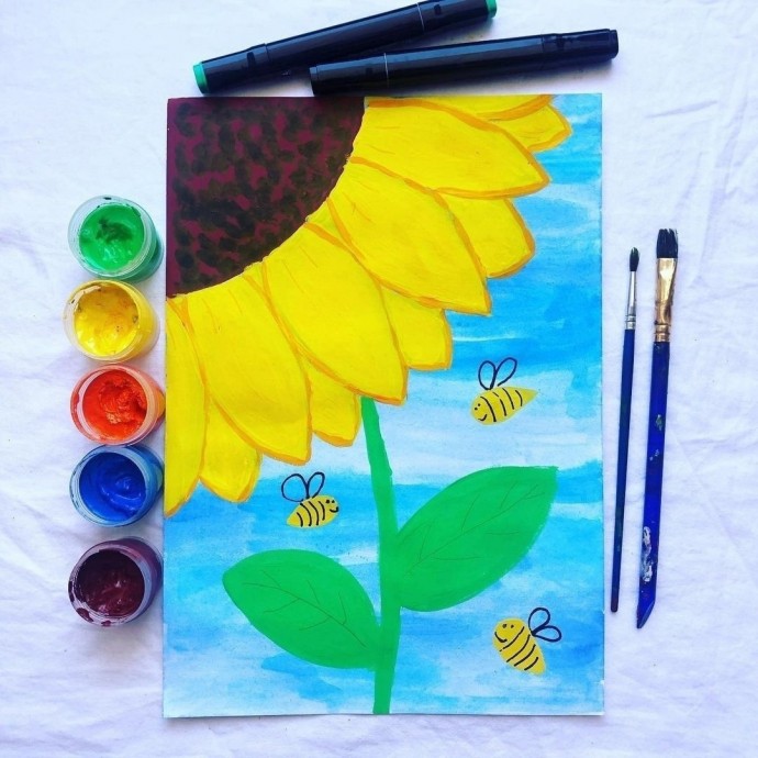 Рисуем подсолнух Рисуем подсолнух