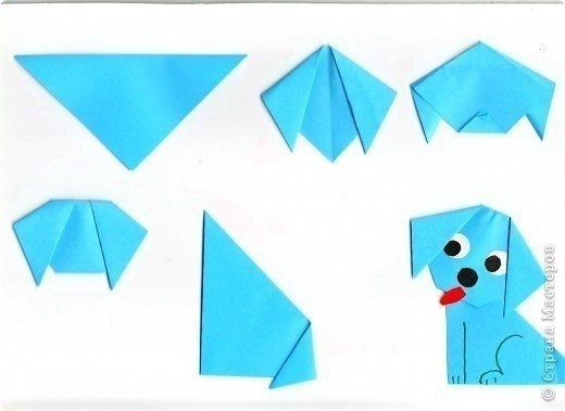 Щенок в технике оригами
