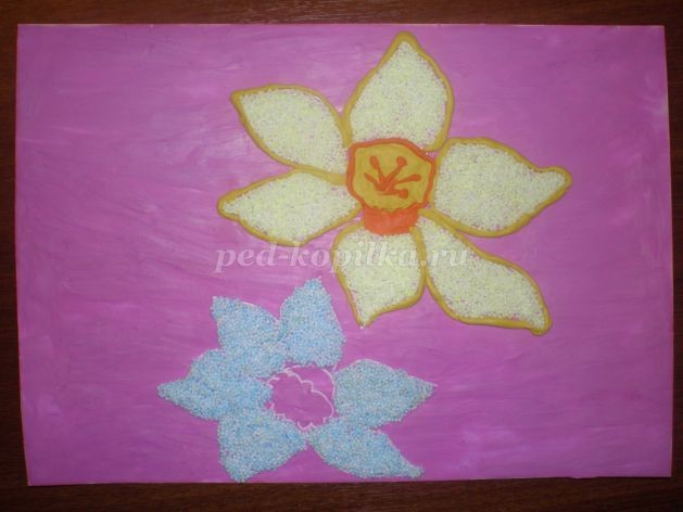 Аппликация из пластилина "Весенние цветы"