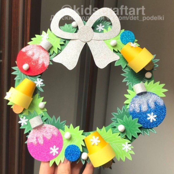 Новогодние зимние поделки "Веночек с колокольчиками" Новогодние зимние поделки "Веночек с колокольчиками"