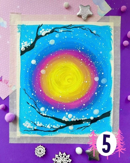 Рисуем новогодний уличный фонарь