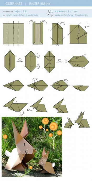 ​Кролики в технике оригами
