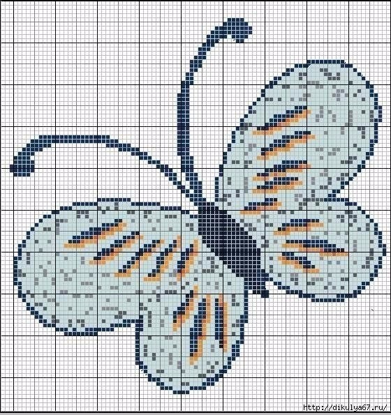 Вышивка крестиком с детьми: бабочки