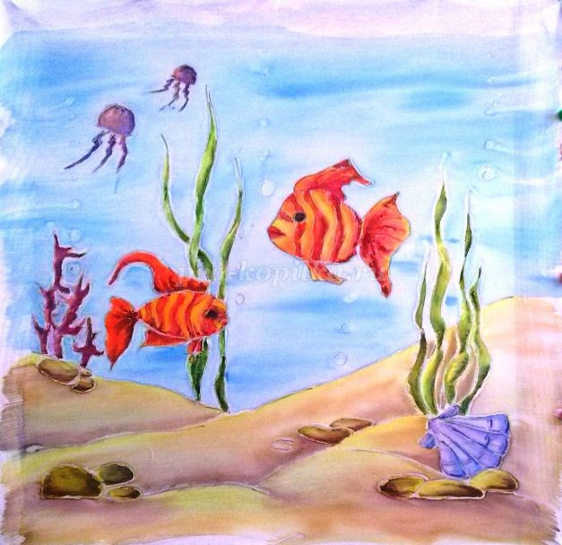 Аквариум в технике холодный батик: мастер-класс, часть 2 Аквариум в технике холодный батик: мастер-класс, часть 2
