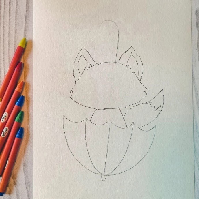 ​Рисуем озорного лисёнка