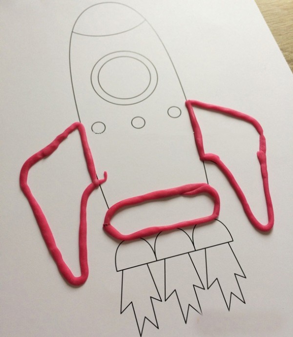 Ракета, нарисованная пластилином Ракета, нарисованная пластилином