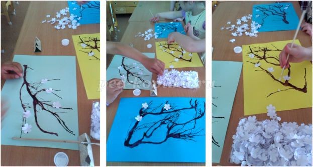 ​Рисование в нетрадиционной технике + полуобъёмная аппликация: часть 2