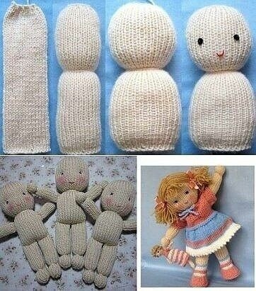 ​Вязаные куколки и куколки из носков