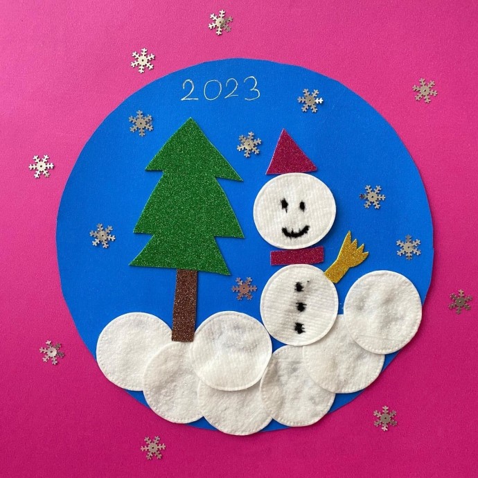 Интересная аппликация "Выпал первый снег" Интересная аппликация "Выпал первый снег"