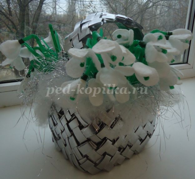 Корзинка с подснежниками детскими руками: часть 3