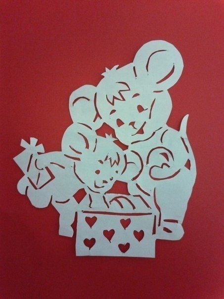 Трафареты с мышами для детского творчества