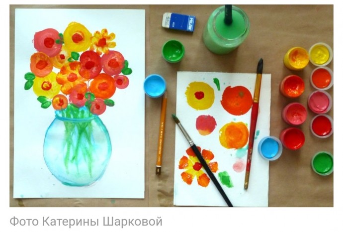 Учимся с детьми рисовать цветы