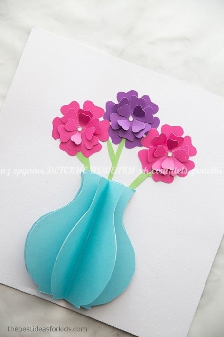 Объемная аппликация "Ваза с цветами" Объемная аппликация "Ваза с цветами"