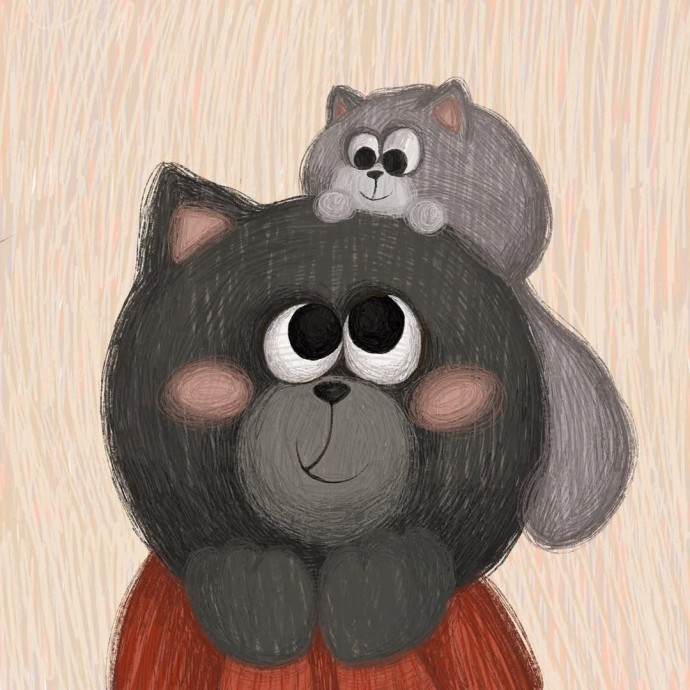 Котенок на голове у кошки Котенок на голове у кошки