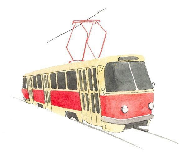 ​Рисуем с детьми трамвай
