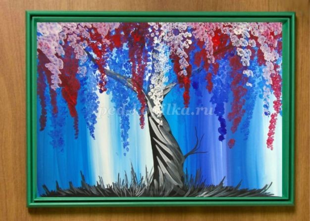 Цветущие дерево гуашью: часть 2 Цветущие дерево гуашью: часть 2