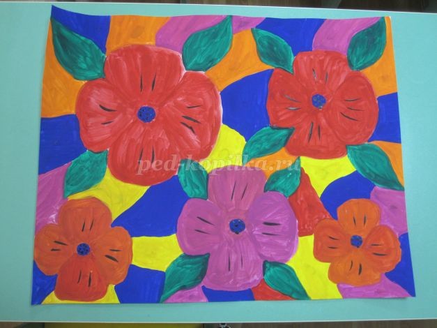 ​Цветы в технике витраж: часть 3