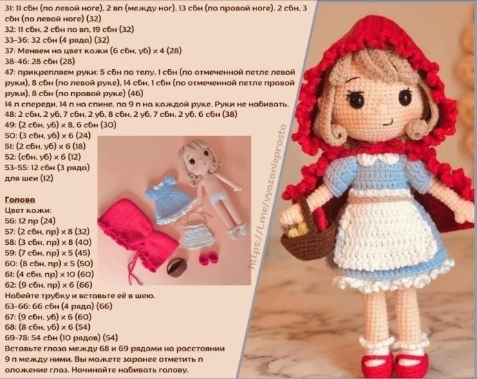 Красная шапочка из пряжи Красная шапочка из пряжи