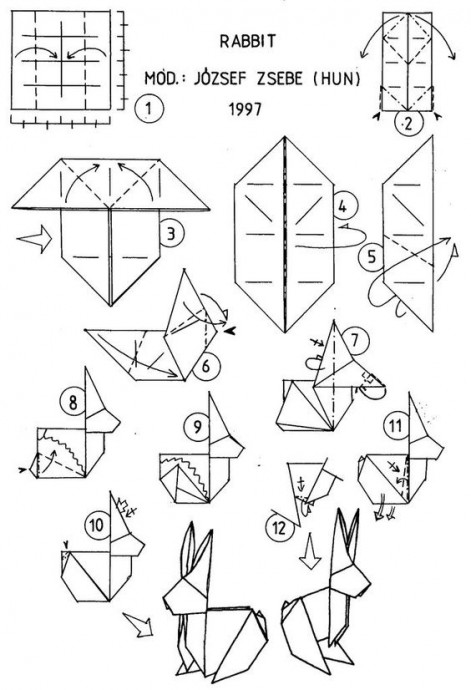 ​Кролики в технике оригами