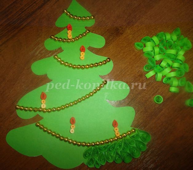 Новогодняя ёлка: квиллинг, часть 2