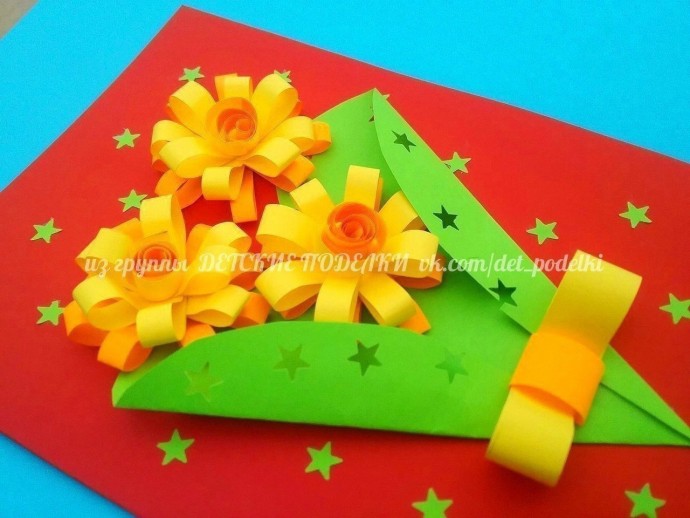 Открытка с желтыми цветами Открытка с желтыми цветами