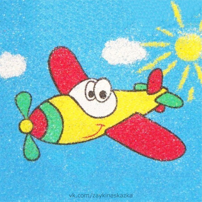 Цветной песок из манки