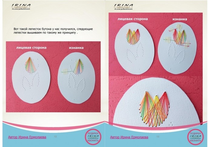 ​Как вышить тюльпан в технике изонить