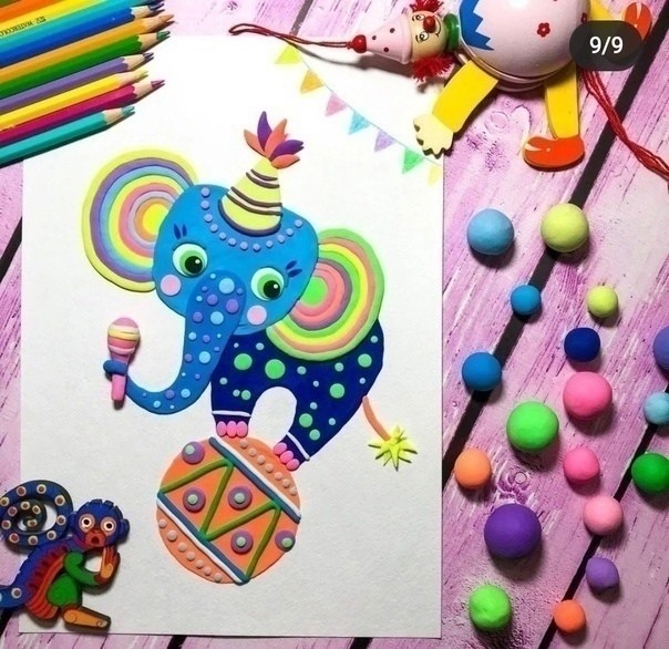 Рисуем слоненка пластилином Рисуем слоненка пластилином