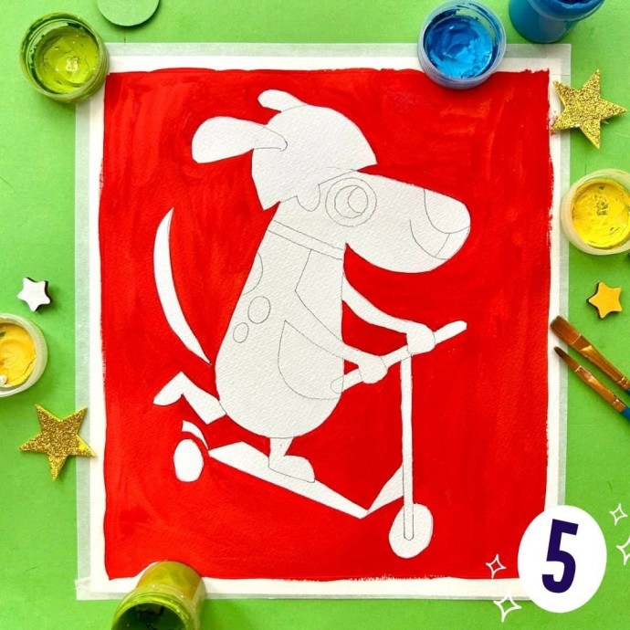 Собачка на самокате Собачка на самокате